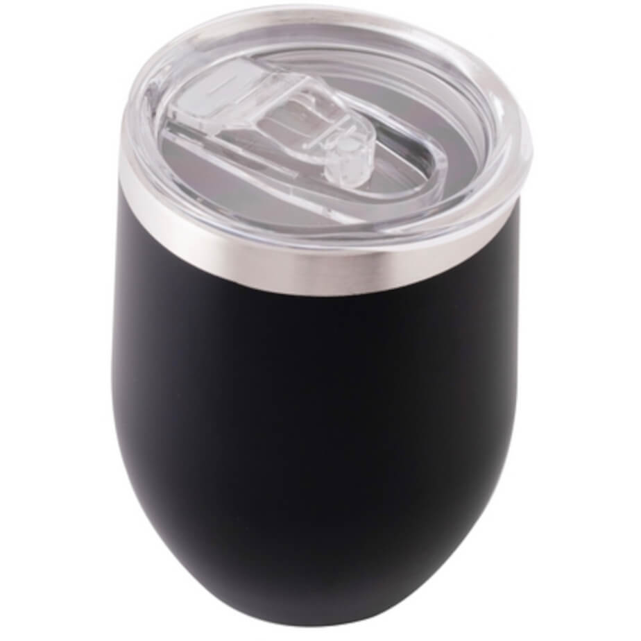 300ml Coffee & Wine Tumbler Black Top